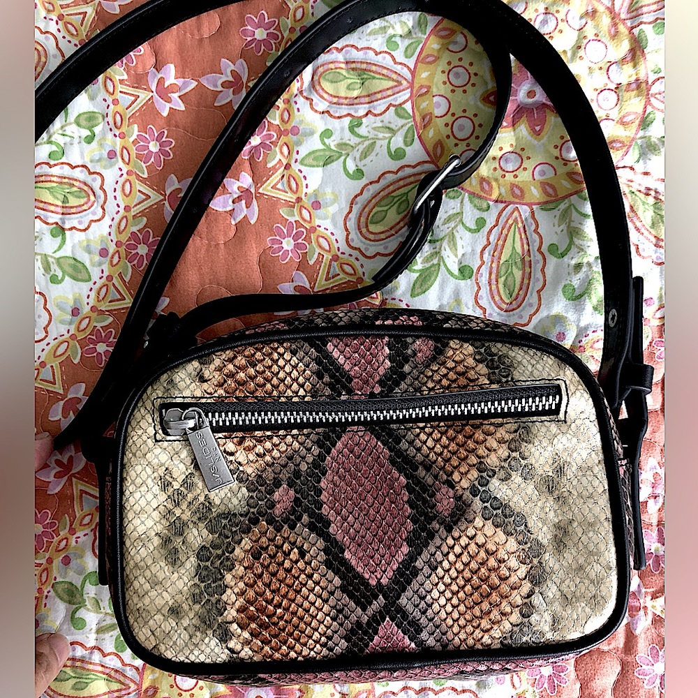 J/Slides Leather “Kandy” Crossbody Python Print B… - image 1